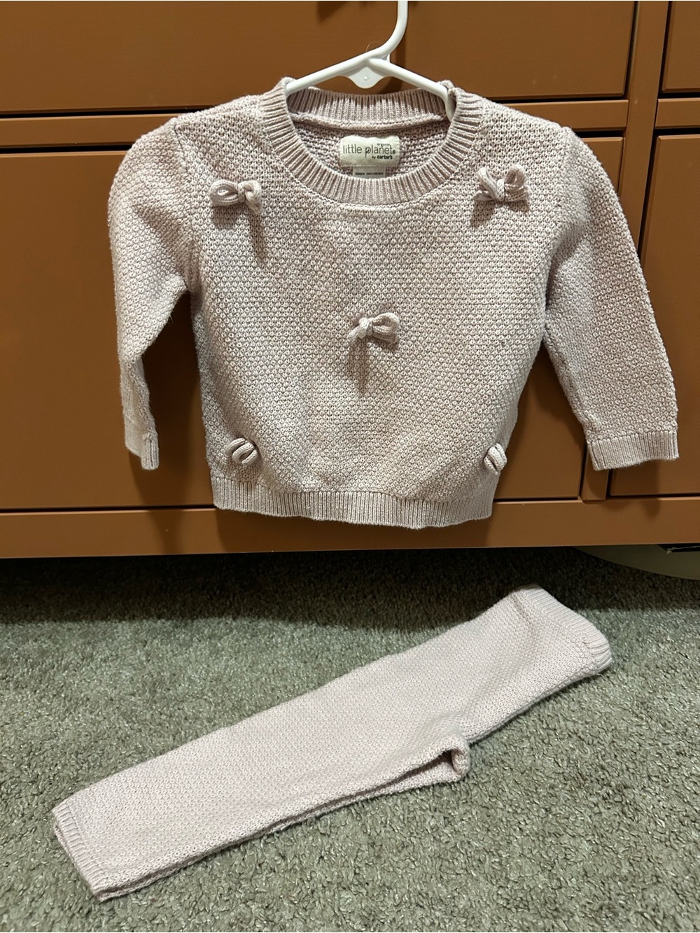 Little Planet Pale Purple Knit Baby Sweater Set